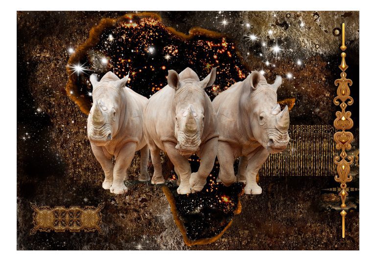 Samolepící fototapeta – Golden Rhino Samolepící fototapeta – Golden Rhino