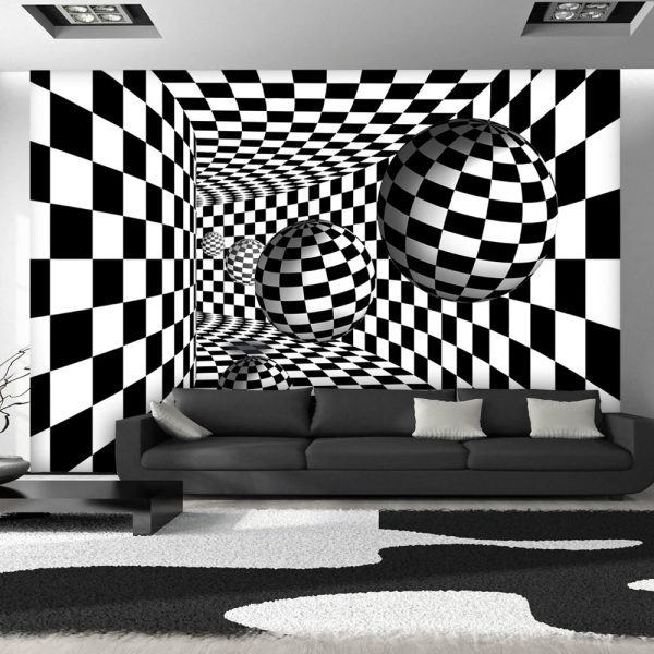 Fototapeta – Black and white 3D tunnel Fototapeta – Black and white 3D tunnel
