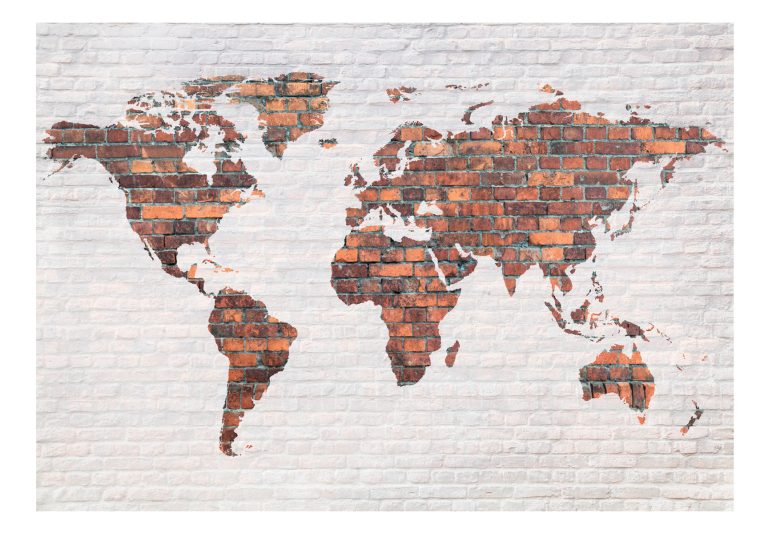 Fototapeta – World Map: Brick Wall Fototapeta – World Map: Brick Wall