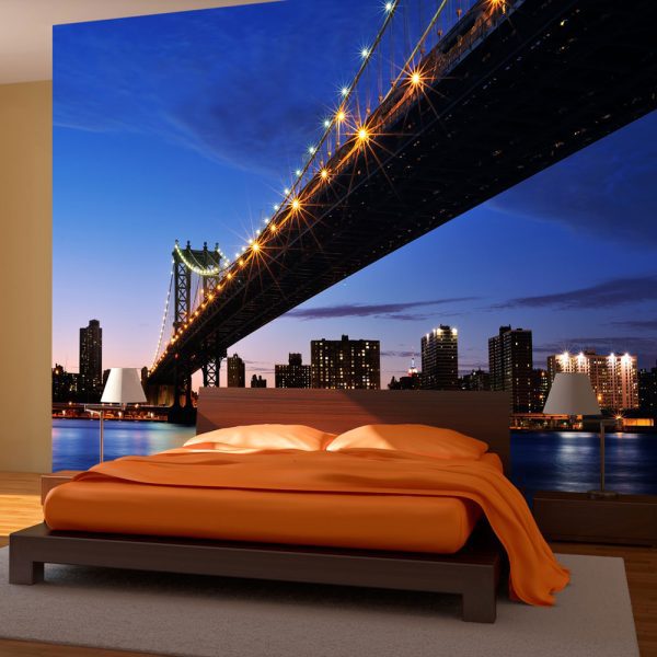 Fototapeta – Manhattan and Brooklyn Bridge by night Fototapeta – Manhattan and Brooklyn Bridge by night