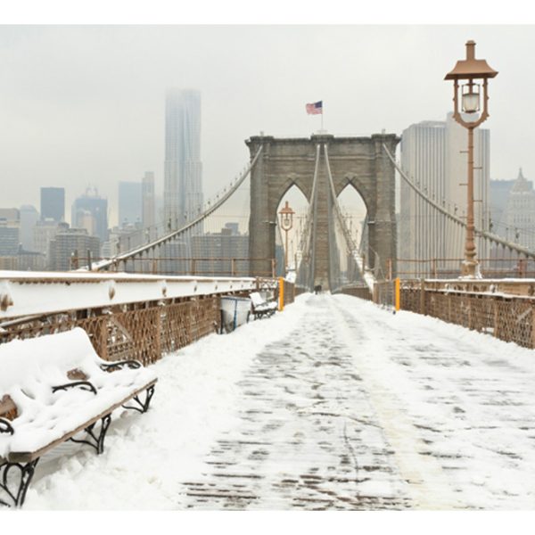 Fototapeta – Snow-covered bridge in New York Fototapeta – Snow-covered bridge in New York