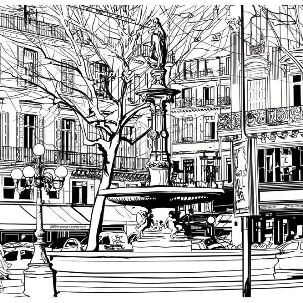Fototapeta – Sketch of parisian fountain Fototapeta – Sketch of parisian fountain