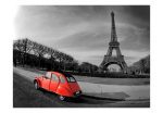 Fototapeta – Eiffel Tower and red car Fototapeta – Eiffel Tower and red car