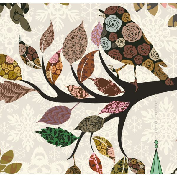 Fototapeta – Tree branch with bird (patchwork) Fototapeta – Tree branch with bird (patchwork)