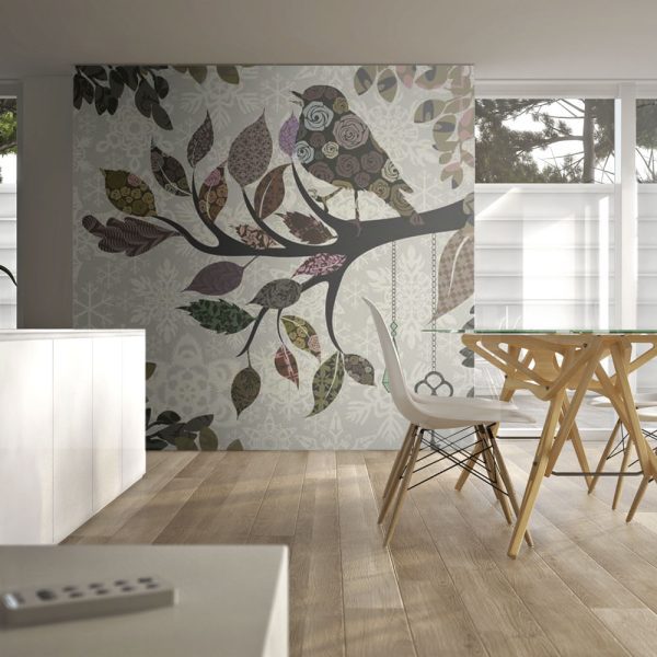 Fototapeta – Tree branch with bird (patchwork) Fototapeta – Tree branch with bird (patchwork)