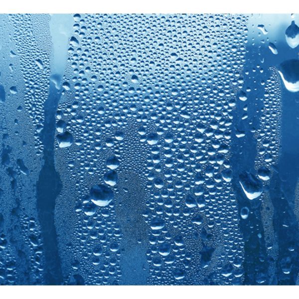 Fototapeta – Water drops on blue glass Fototapeta – Water drops on blue glass