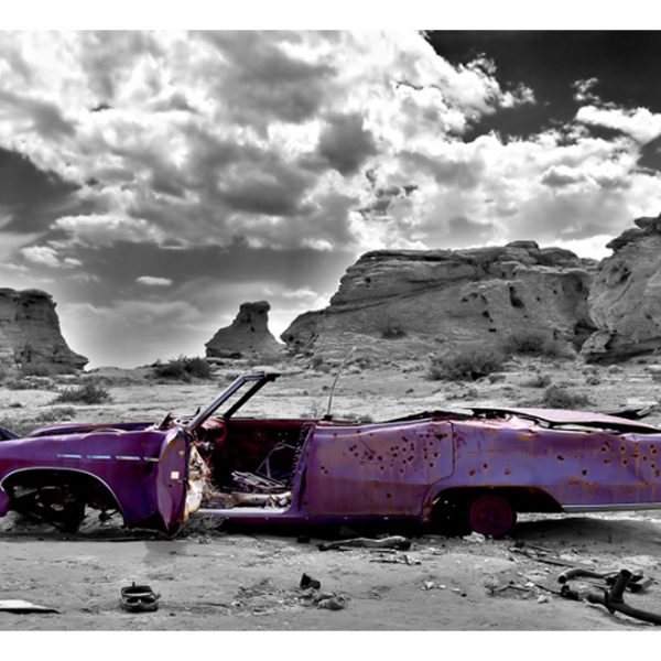 Fototapeta – Retro car on the Colorado Desert Fototapeta – Retro car on the Colorado Desert