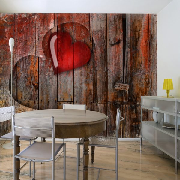 Fototapeta – Heart on wooden background Fototapeta – Heart on wooden background