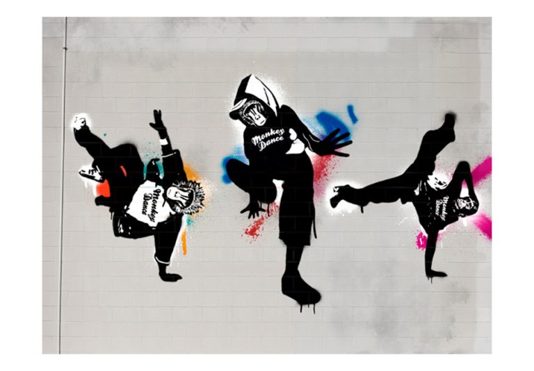 Fototapeta – Monkey dance – street art Fototapeta – Monkey dance – street art