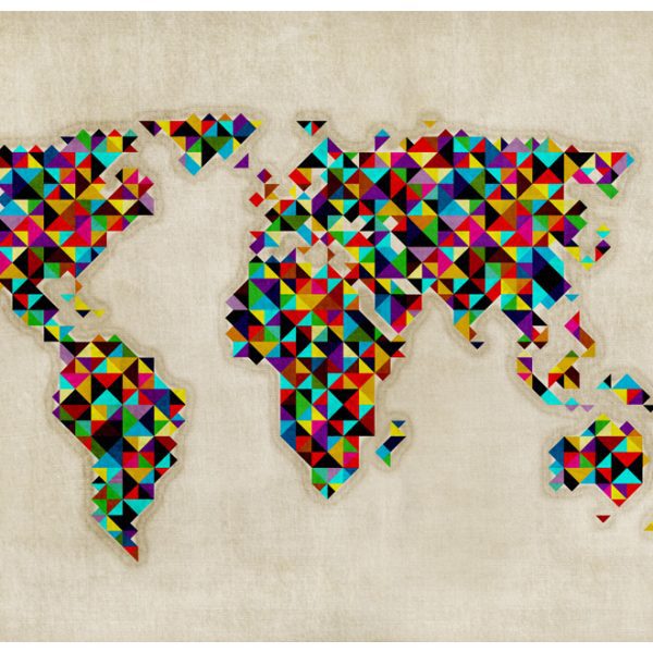 Fototapeta – World Map – a kaleidoscope of colors Fototapeta – World Map – a kaleidoscope of colors