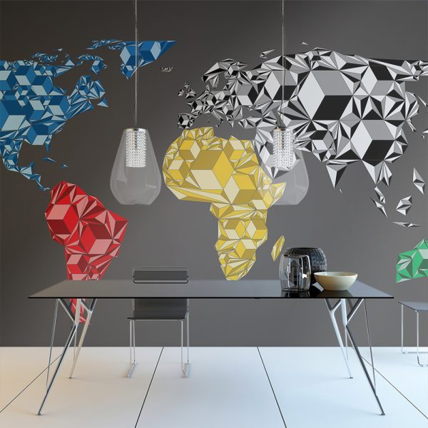 Fototapeta – Map of the World – colorful solids Fototapeta – Map of the World – colorful solids