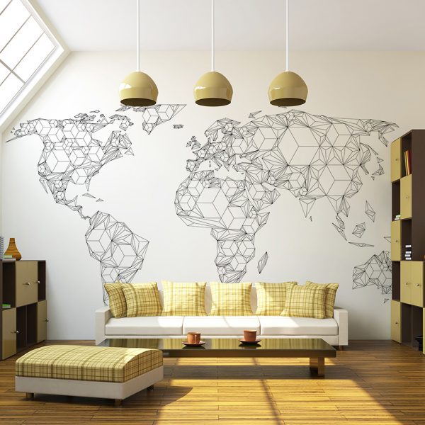 Fototapeta – Map of the World – white solids Fototapeta – Map of the World – white solids