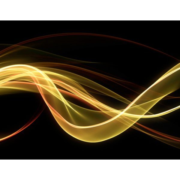 Fototapeta – Žlutá tvar vlny plovoucí ve tmě Fototapeta – Žlutá tvar vlny plovoucí ve tmě
