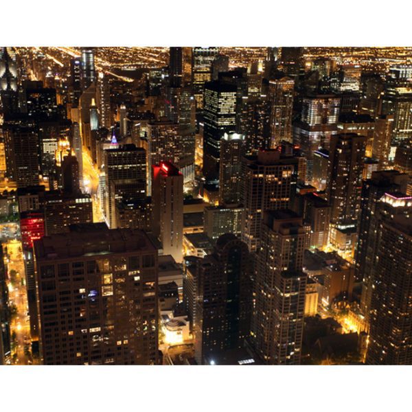 Fototapeta – Město v noci – Chicago, USA Fototapeta – Město v noci – Chicago, USA