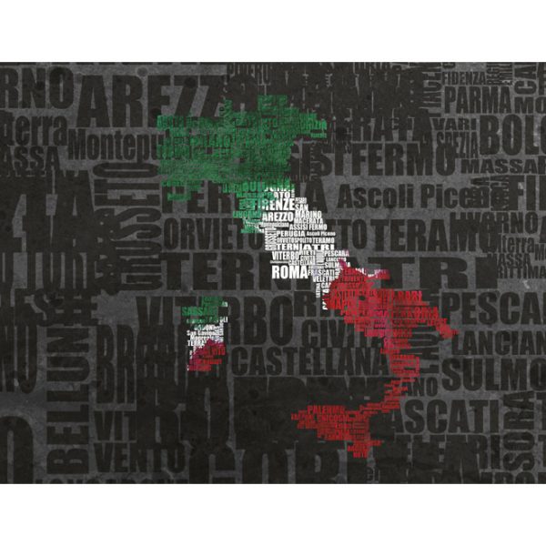 Fototapeta – Text map of Italy Fototapeta – Text map of Italy