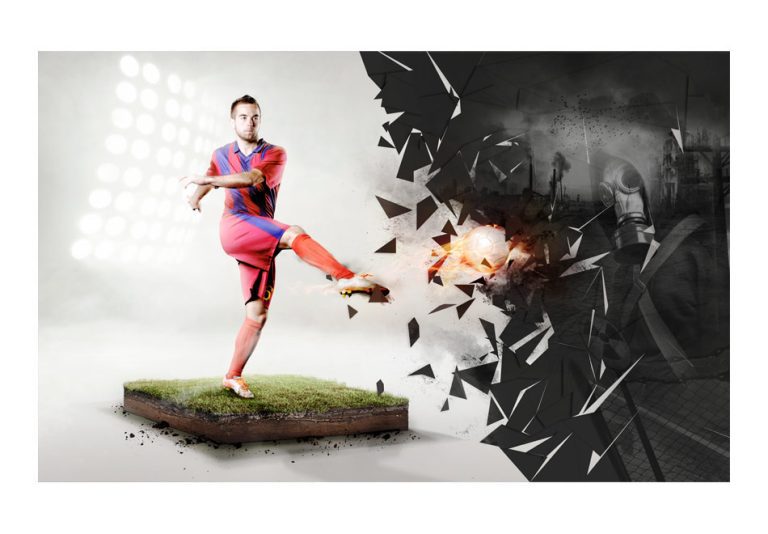 Fototapeta – Power of football Fototapeta – Power of football