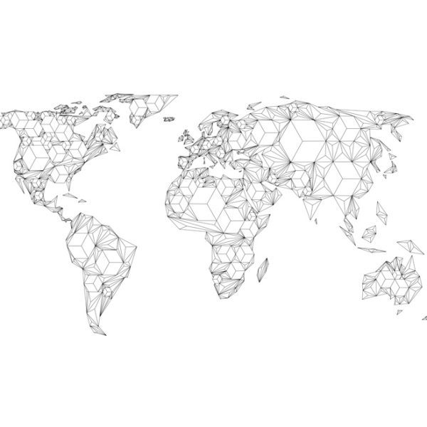 Fototapeta XXL – Map of the World – white solids Fototapeta XXL – Map of the World – white solids