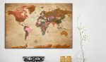 Obraz na korku – World Map: Brown Elegance [Cork Map] Obraz na korku – World Map: Brown Elegance [Cork Map]