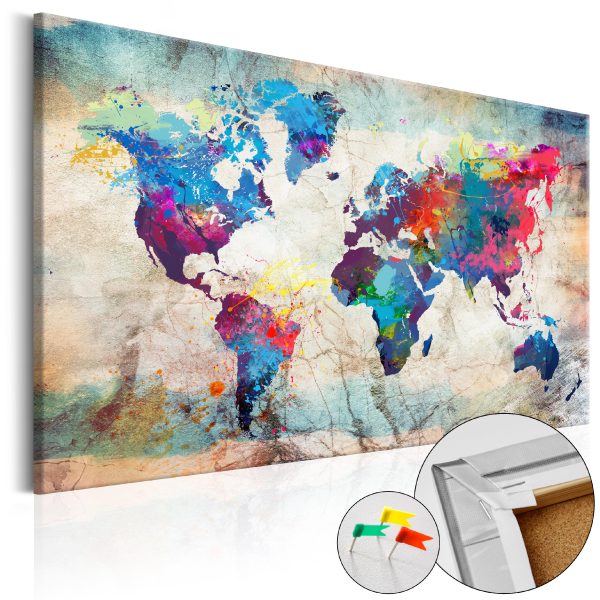 Obraz na korku – World Map: Colourful Madness [Cork Map] Obraz na korku – World Map: Colourful Madness [Cork Map]