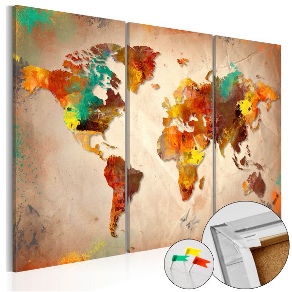 Obraz na korku – Painted World [Cork Map] Obraz na korku – Painted World [Cork Map]