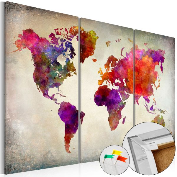 Obraz na korku – Multicolored Travels [Cork Map] Obraz na korku – Multicolored Travels [Cork Map]