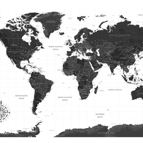 Fototapeta – Black and White Map Fototapeta – Black and White Map