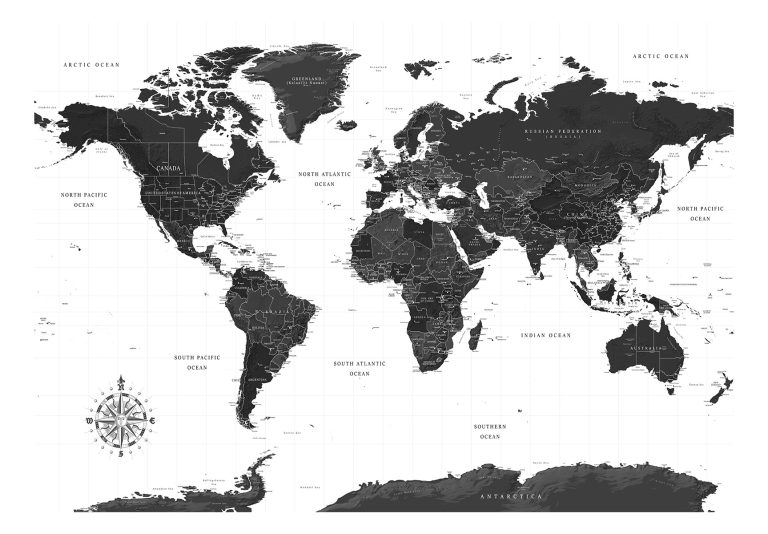 Fototapeta – Black and White Map Fototapeta – Black and White Map