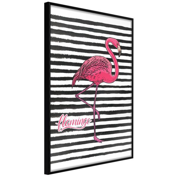 Flamingo on Striped Background Flamingo on Striped Background