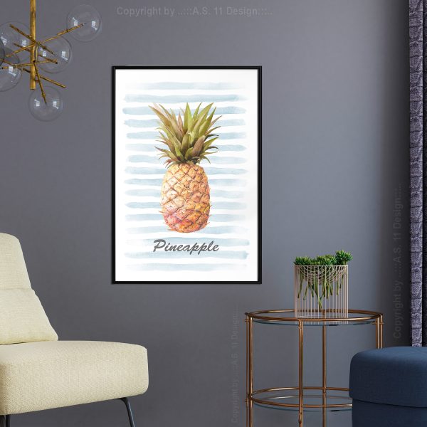 Pineapple on Striped Background Pineapple on Striped Background