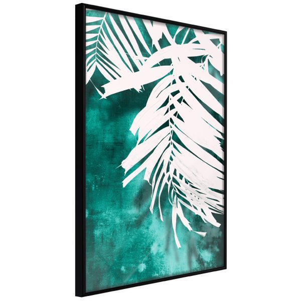 White Palm on Teal Background White Palm on Teal Background