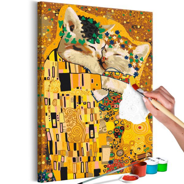 Malování podle čísel – Kissing Cats Malování podle čísel – Kissing Cats