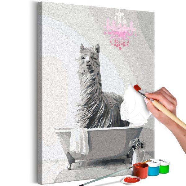 Malování podle čísel – Lama in the Bathtub Malování podle čísel – Lama in the Bathtub