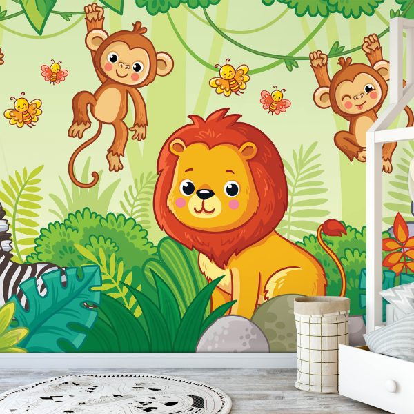 Dětská tapeta Zvířátka v džungli Dětská tapeta Zvířátka v džungli