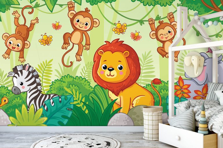 Dětská tapeta Zvířátka v džungli Dětská tapeta Zvířátka v džungli