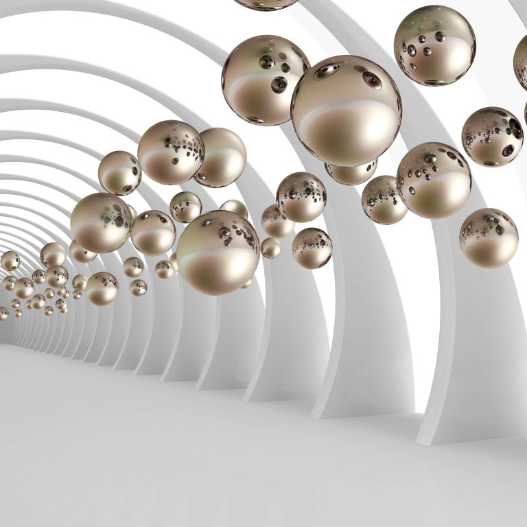 Tapeta 3D tunel s levitujícími perlami Tapeta 3D tunel s levitujícími perlami