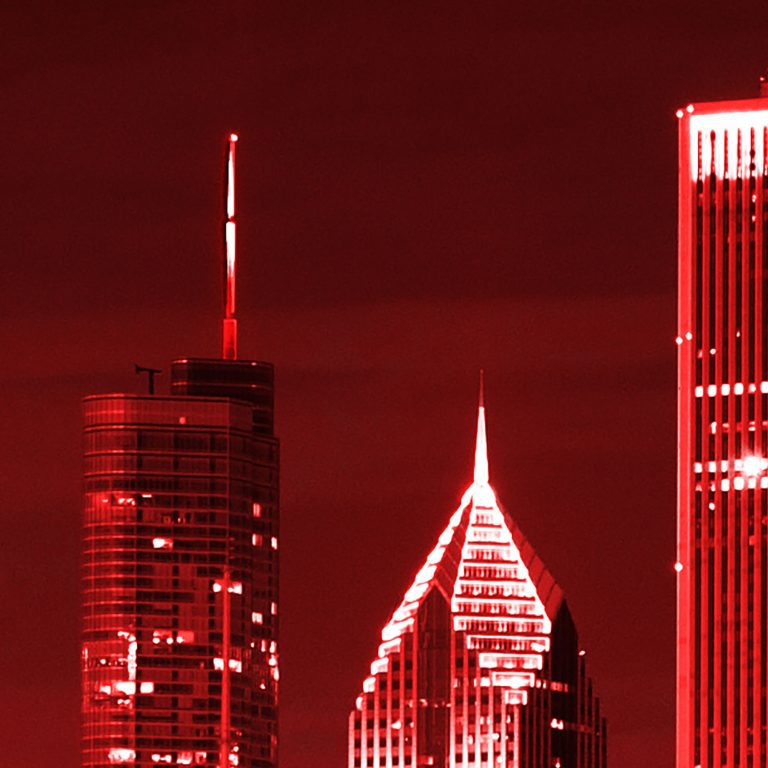 Tapeta Chicago červené panorama Tapeta Chicago červené panorama