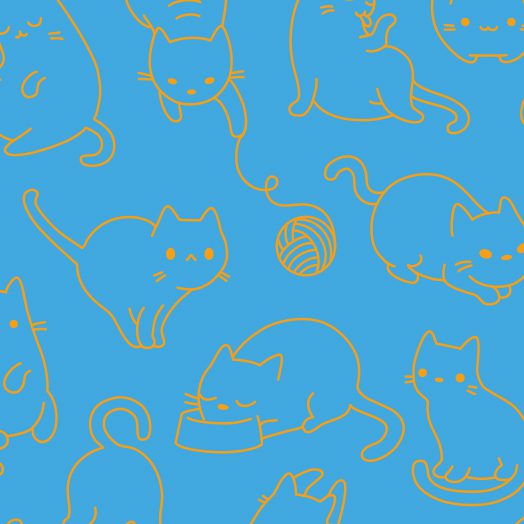 Vzorovaná  tapeta kočičky Vzorovaná  tapeta kočičky