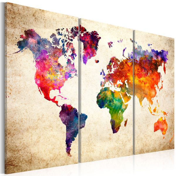 Obraz – The World’s Map in Watercolor Obraz – The World’s Map in Watercolor