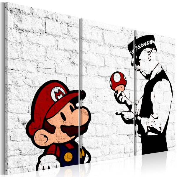 Obraz – Mario and Cop by Banksy Obraz – Mario and Cop by Banksy