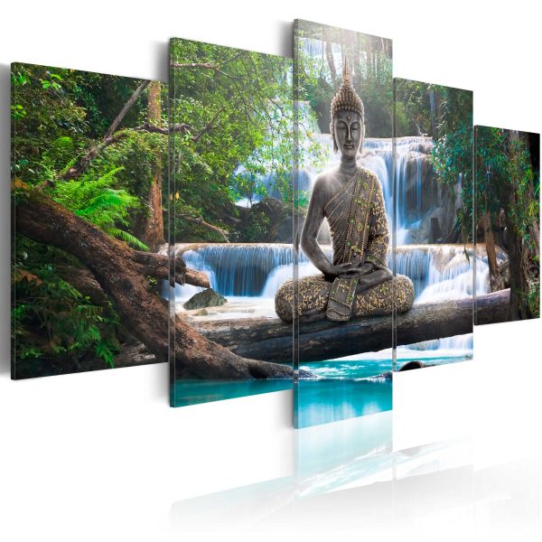 Obraz – Buddha and waterfall Obraz – Buddha and waterfall