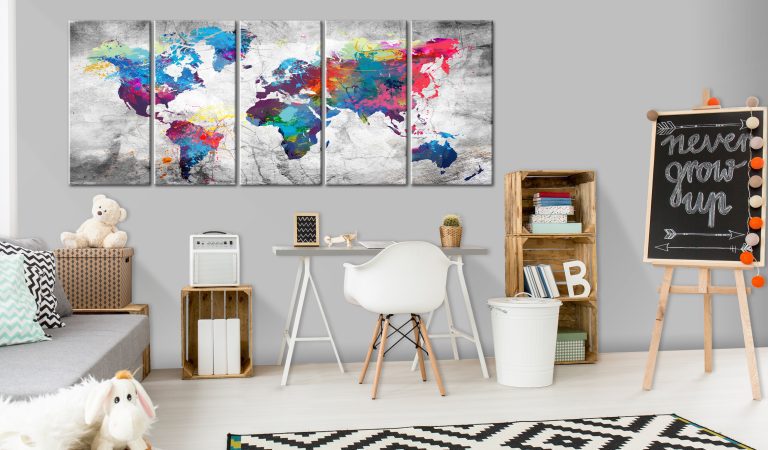 Obraz – World Map: Spilt Paint Obraz – World Map: Spilt Paint