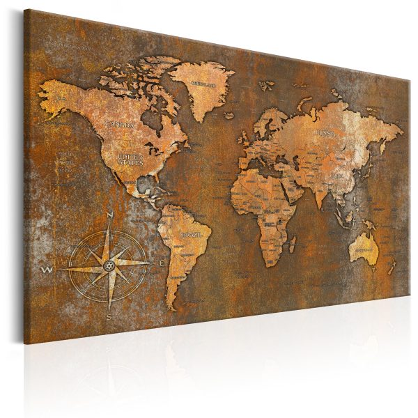 Obraz – Rusty map of the World – triptych Obraz – Rusty map of the World – triptych
