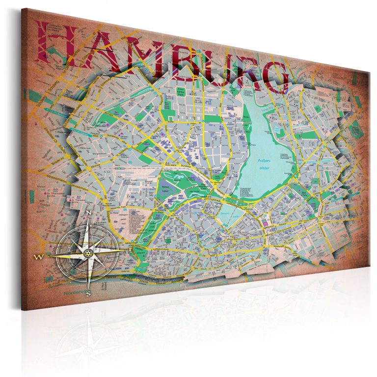 Obraz – Map of Hamburg Obraz – Map of Hamburg