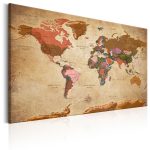 Obraz – World Map: Brown Elegance Obraz – World Map: Brown Elegance