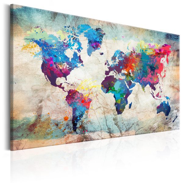 Obraz – World Map: Colourful Note Obraz – World Map: Colourful Note