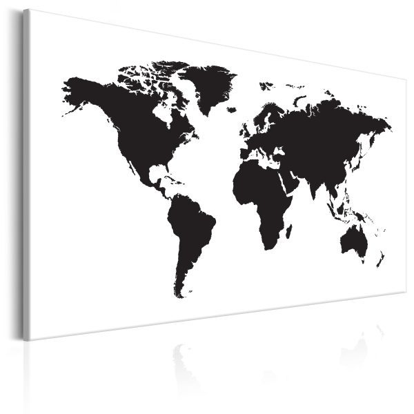 Obraz – World Map: Black & White Elegance Obraz – World Map: Black & White Elegance
