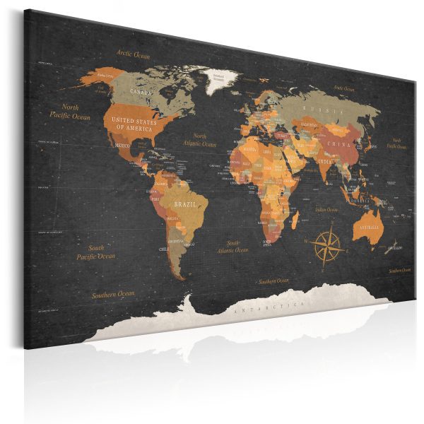 Obraz – World Map: Secrets of the Earth Obraz – World Map: Secrets of the Earth