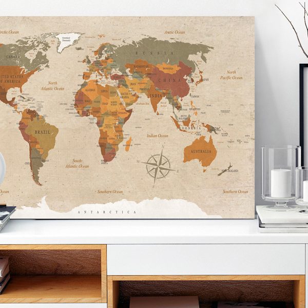 Obraz – World Map: Beige Chic Obraz – World Map: Beige Chic