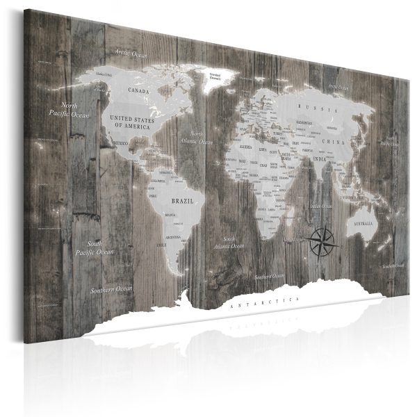 Obraz – World Map: Wooden World Obraz – World Map: Wooden World