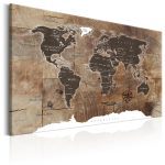 Obraz – World Map: Wooden Mosaic Obraz – World Map: Wooden Mosaic